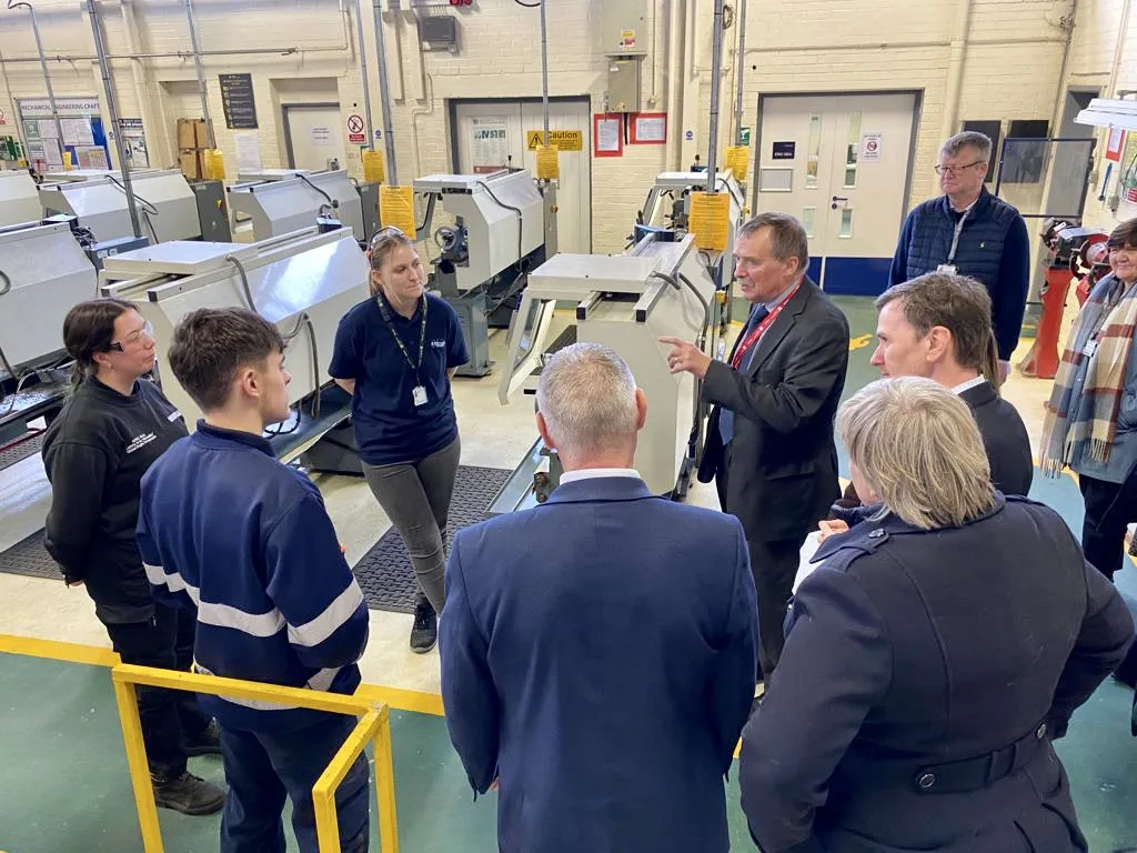 Shadow Energy Minister Dr Alan Whitehead MP, and Labour's Andrew Pakes meeting engineering apprentices at Peterborough College