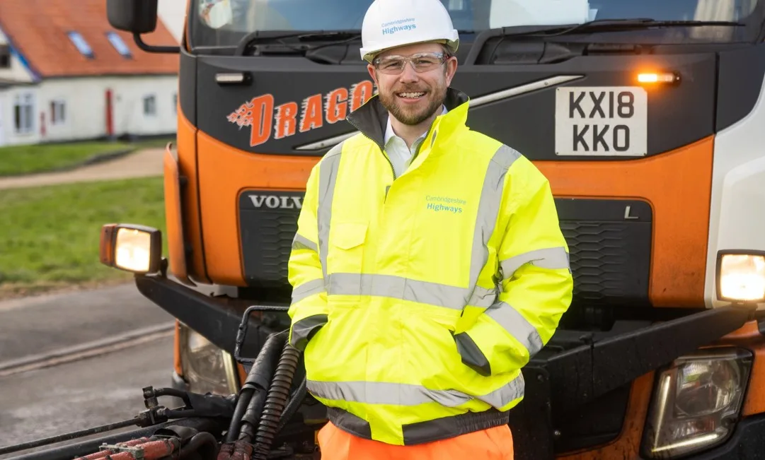 Cllr Alex Beckett, chair of the highways and transport and committee at Cambridgeshire County Council, who has been to see for himself both methods being used to resolve the county’s pothole crisis.